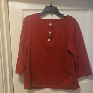 Talbots Red Button-Accent Shirt